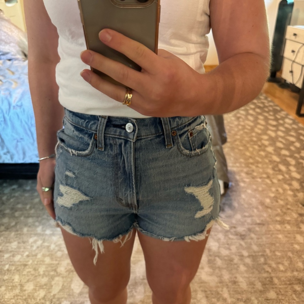 Abercrombie & Fitch High-rise Distressed Jean Shorts